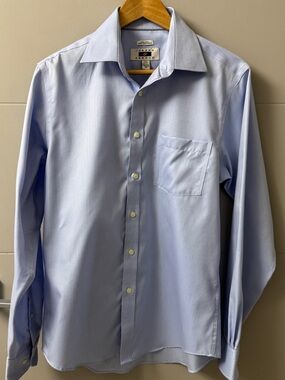 Men's Blue Joseph Abboud Dress Shirt, 15.5 Neck, 34/35 Sleeves
